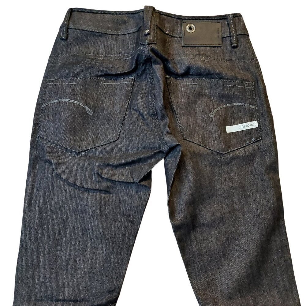 Retro Vintage G-Star 3301 Straight Leg Dark Blue Denim Jeans Sz 27 NWT - Picture 7 of 12